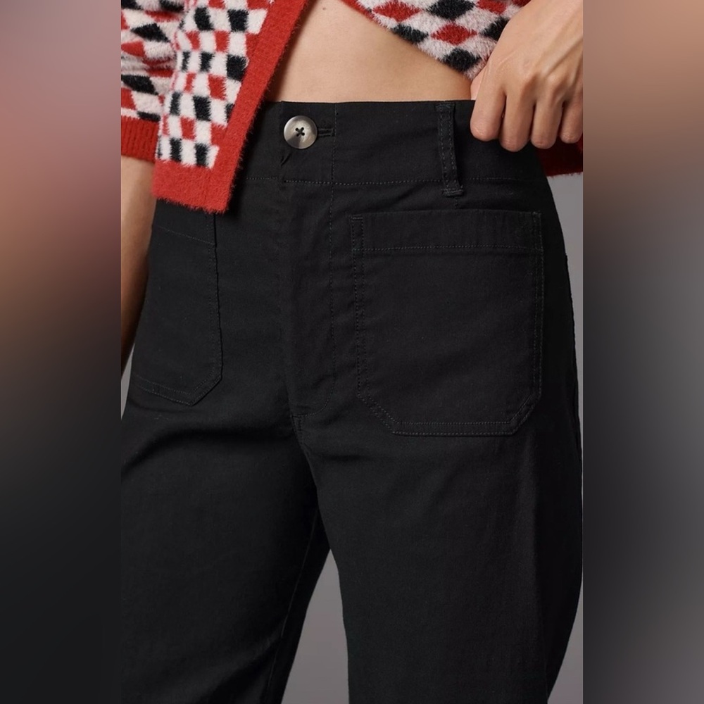 NWT MAEVE‎ ANTHROPOLOGIE The Colette Magic Fabric Crop Wide-Leg Pants Black 27 - Picture 4 of 16